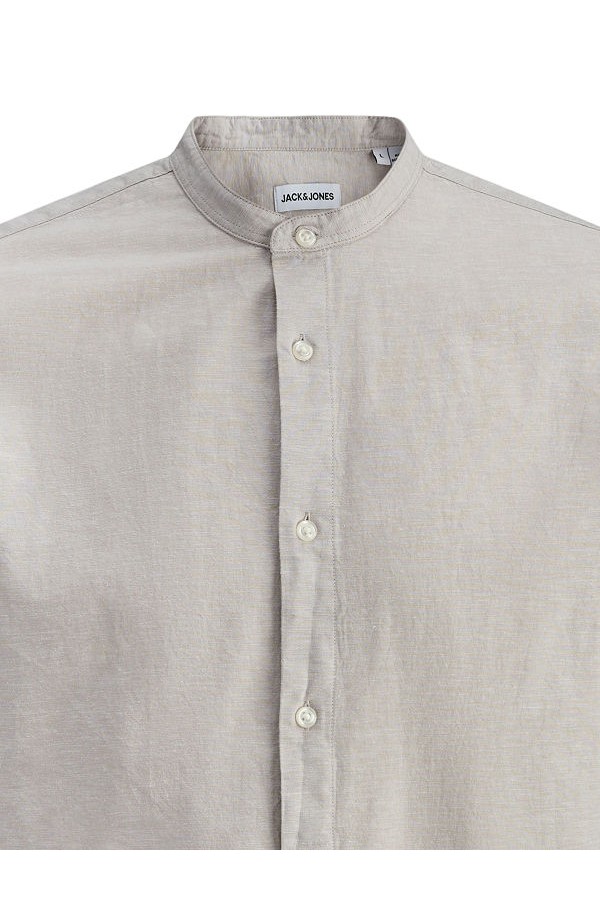 JJEBREEZE LINEN BLEND BAND SHIRT L/S SN - ΜΠΕΖ