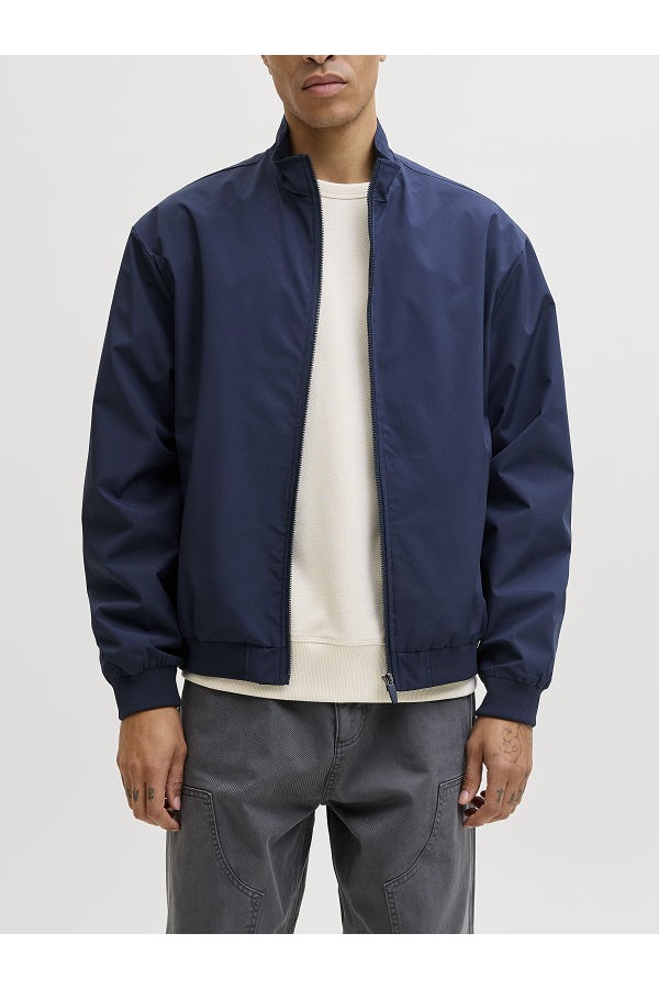 JJECHARGE STAND COLLAR BOMBER NOOS - ΜΠΛΕ
