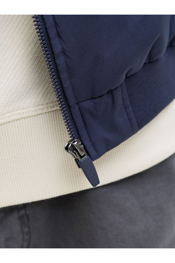 JJECHARGE STAND COLLAR BOMBER NOOS - ΜΠΛΕ