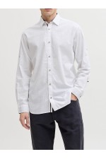 JJHENRY SLUB DETAIL SHIRT LS - ΛΕΥΚΟ