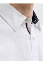 JJHENRY SLUB DETAIL SHIRT LS - ΛΕΥΚΟ