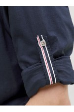 JJHENRY SLUB DETAIL SHIRT LS - ΜΠΛΕ