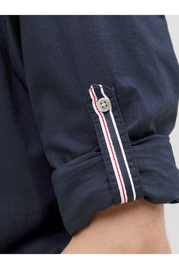 JJHENRY SLUB DETAIL SHIRT LS - ΜΠΛΕ