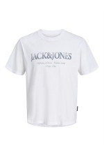 JJDEVIN DAYTONA PRINT TEE SS CREW LN - ΛΕΥΚΟ