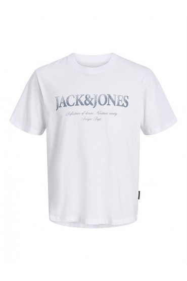 JJDEVIN DAYTONA PRINT TEE SS CREW LN - ΛΕΥΚΟ