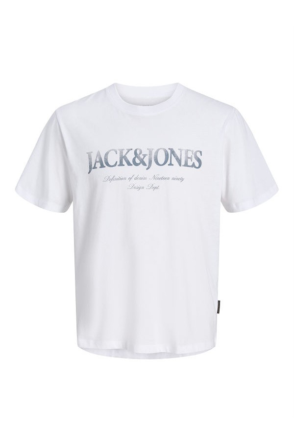 JJDEVIN DAYTONA PRINT TEE SS CREW LN - ΛΕΥΚΟ