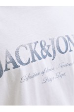 JJDEVIN DAYTONA PRINT TEE SS CREW LN - ΛΕΥΚΟ