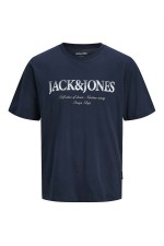 JJDEVIN DAYTONA PRINT TEE SS CREW LN - ΜΠΛΕ