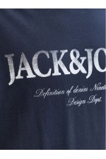JJDEVIN DAYTONA PRINT TEE SS CREW LN - ΜΠΛΕ