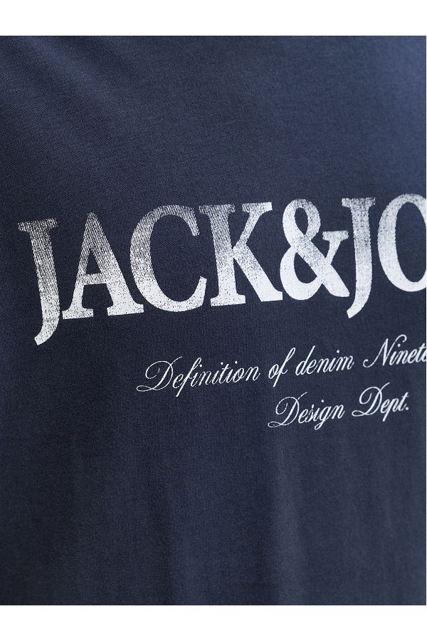 JJDEVIN DAYTONA PRINT TEE SS CREW LN - ΜΠΛΕ