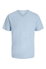 JREBWINDOM SPLIT NECK SS TEE - ΜΠΛΕ ΑΝΟΙΧΤΟ