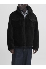 JCOFADE TEDDY TRUCKER JACKET STYD - ΜΑΥΡΟ