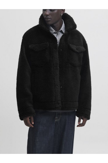 JCOFADE TEDDY TRUCKER JACKET STYD - ΜΑΥΡΟ
