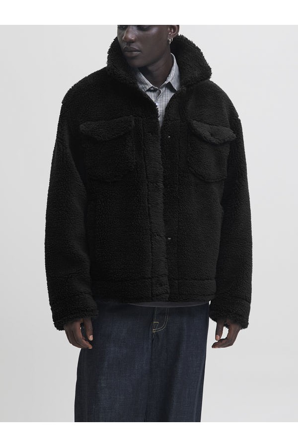 JCOFADE TEDDY TRUCKER JACKET STYD - ΜΑΥΡΟ