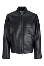 JCOFADE PU BOMBER JACKET - ΜΑΥΡΟ