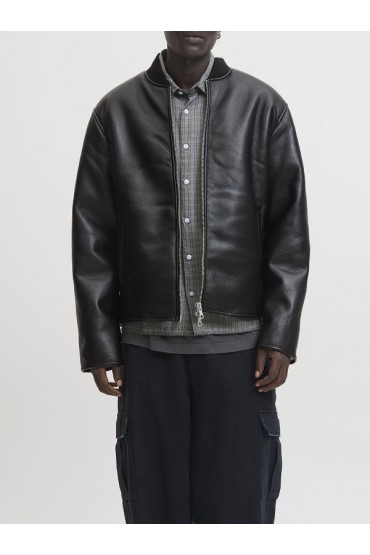 JCOFADE PU BOMBER JACKET - ΜΑΥΡΟ