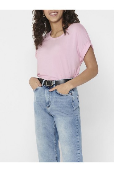 ONLMOSTER S/S O-NECK TOP NOOS JRS - ΡΟΖ