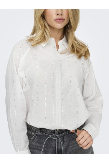 ONLMINNA GRACE LS DETAIL SHIRT WVN - ΛΕΥΚΟ