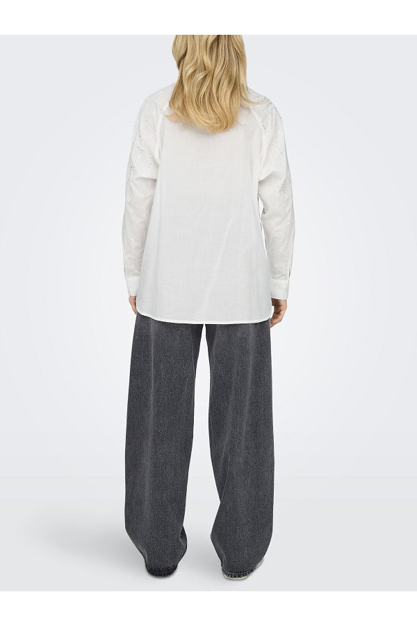 ONLMINNA GRACE LS DETAIL SHIRT WVN - ΛΕΥΚΟ