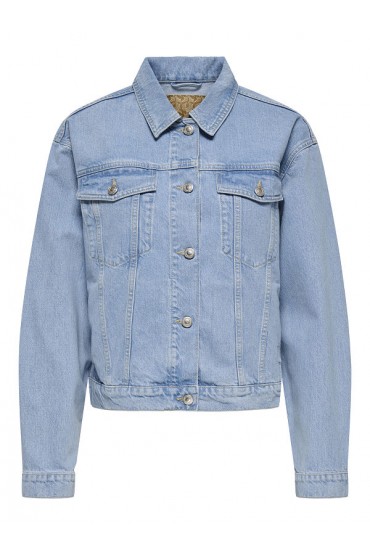 ONLHARPER LS BOXY DNM JKT SIK - ΜΠΛΕ ΑΝΟΙΧΤΟ