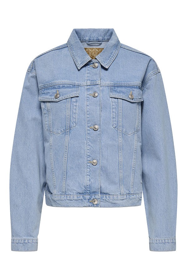 ONLHARPER LS BOXY DNM JKT SIK - ΜΠΛΕ ΑΝΟΙΧΤΟ