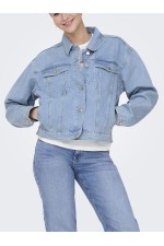ONLHARPER LS BOXY DNM JKT SIK - ΜΠΛΕ ΑΝΟΙΧΤΟ