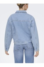 ONLHARPER LS BOXY DNM JKT SIK - ΜΠΛΕ ΑΝΟΙΧΤΟ