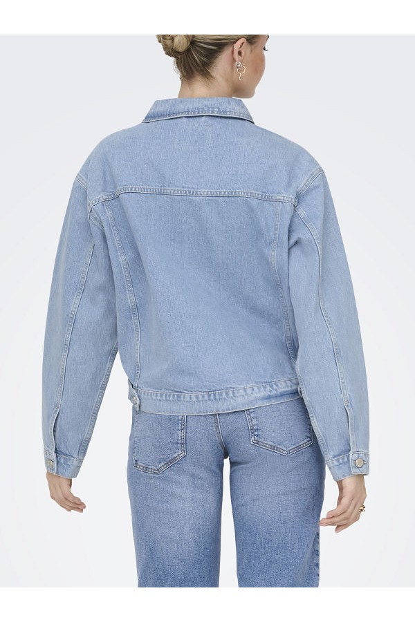 ONLHARPER LS BOXY DNM JKT SIK - ΜΠΛΕ ΑΝΟΙΧΤΟ