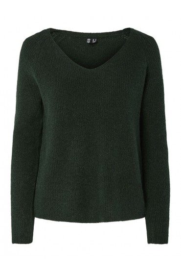 PCELLEN LS V-NECK KNIT NOOS BC - ΠΡΑΣΙΝΟ