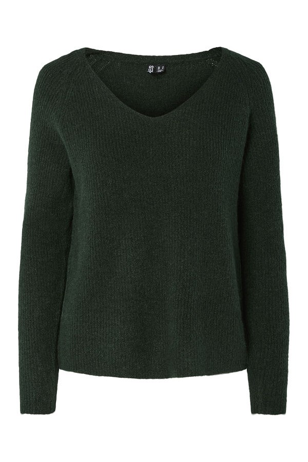 PCELLEN LS V-NECK KNIT NOOS BC - ΠΡΑΣΙΝΟ
