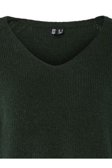 PCELLEN LS V-NECK KNIT NOOS BC - ΠΡΑΣΙΝΟ