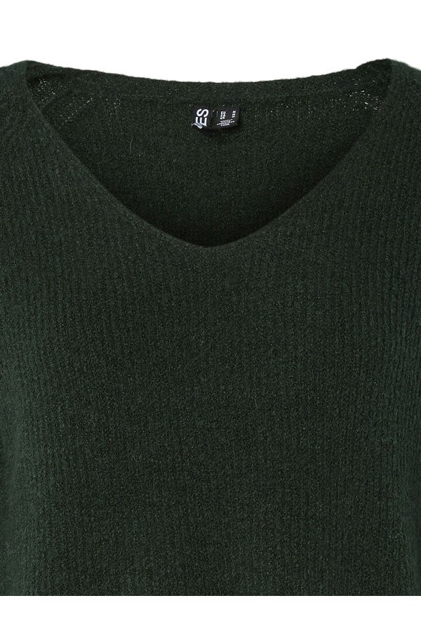 PCELLEN LS V-NECK KNIT NOOS BC - ΠΡΑΣΙΝΟ