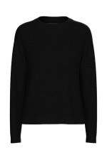 PCJULIANA LS O-NECK KNIT NOOS BC - ΜΑΥΡΟ