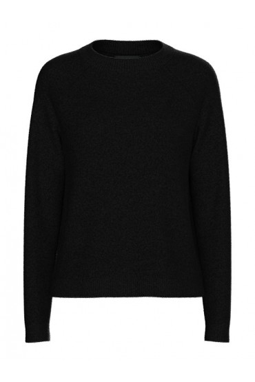 PCJULIANA LS O-NECK KNIT NOOS BC - ΜΑΥΡΟ