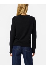 PCJULIANA LS O-NECK KNIT NOOS BC - ΜΑΥΡΟ