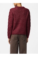 PCNINA LS O-NECK KNIT NOOS BC - ΜΠΟΡΝΤΩ
