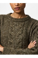 PCNINA LS O-NECK KNIT NOOS BC - ΧΑΚΙ