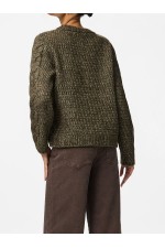 PCNINA LS O-NECK KNIT NOOS BC - ΧΑΚΙ