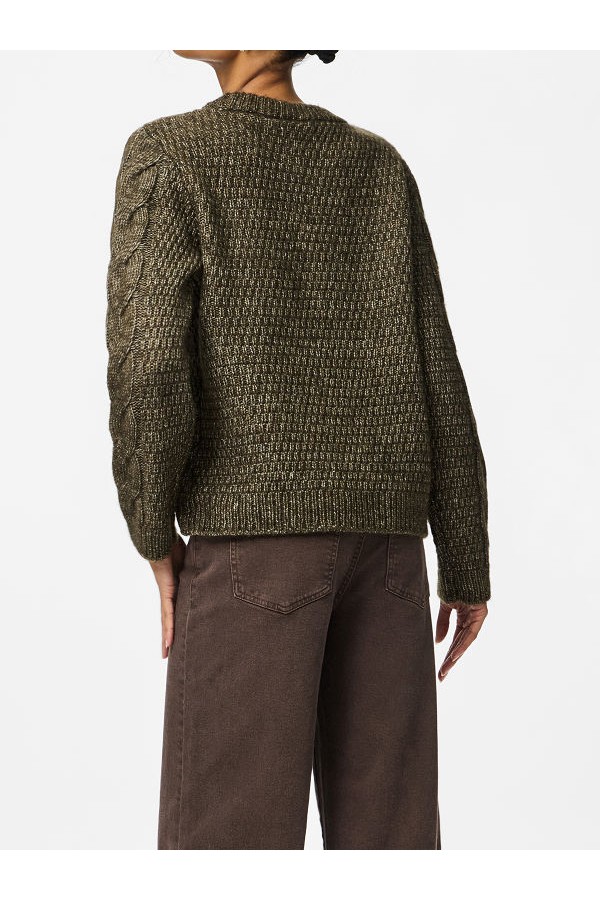 PCNINA LS O-NECK KNIT NOOS BC - ΧΑΚΙ