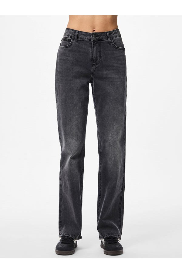 PCKELLY MW STRAIGHT JEANS NEW DG NOOS BC - ΓΚΡΙ
