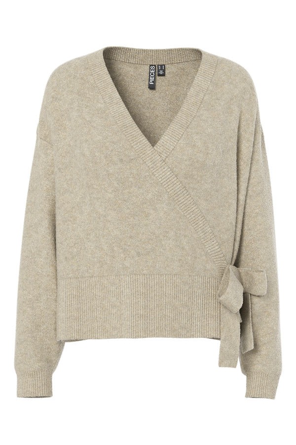 PCMALOU LS WRAP KNIT CARDIGAN NOOS BC - ΜΠΕΖ