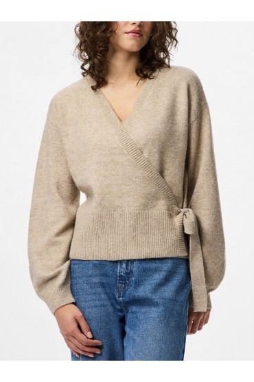 PCMALOU LS WRAP KNIT CARDIGAN NOOS BC - ΜΠΕΖ