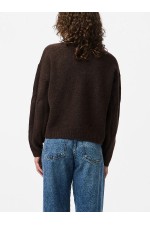 PCJENNA LS O-NECK CABLE KNIT NOOS BC - ΚΑΦΕ