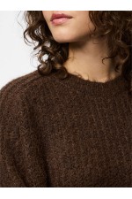 PCCLEO LS O-NECK CHUNKY KNIT NOOS BC - ΚΑΦΕ