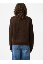 PCCLEO LS O-NECK CHUNKY KNIT NOOS BC - ΚΑΦΕ