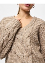 PCNINA LS V-NECK KNIT NOOS BC - ΜΠΕΖ