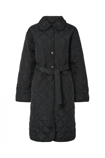 PCEMILY LONG QUILTED JACKET NOOS BC - ΜΑΥΡΟ