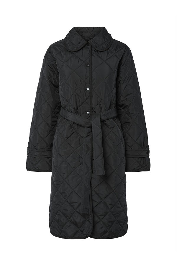 PCEMILY LONG QUILTED JACKET NOOS BC - ΜΑΥΡΟ