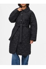 PCEMILY LONG QUILTED JACKET NOOS BC - ΜΑΥΡΟ