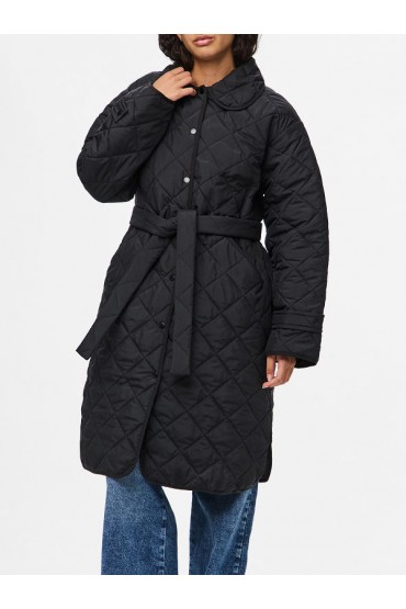 PCEMILY LONG QUILTED JACKET NOOS BC - ΜΑΥΡΟ